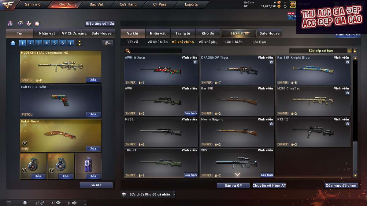 shop acc cf uy tin gia re